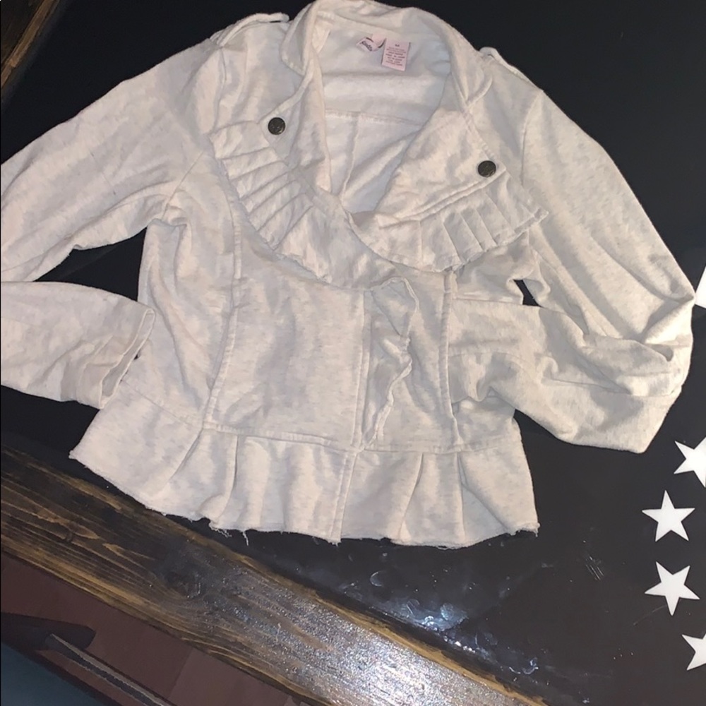 Ladies Stella Star Heather gray  jacket ruffles M